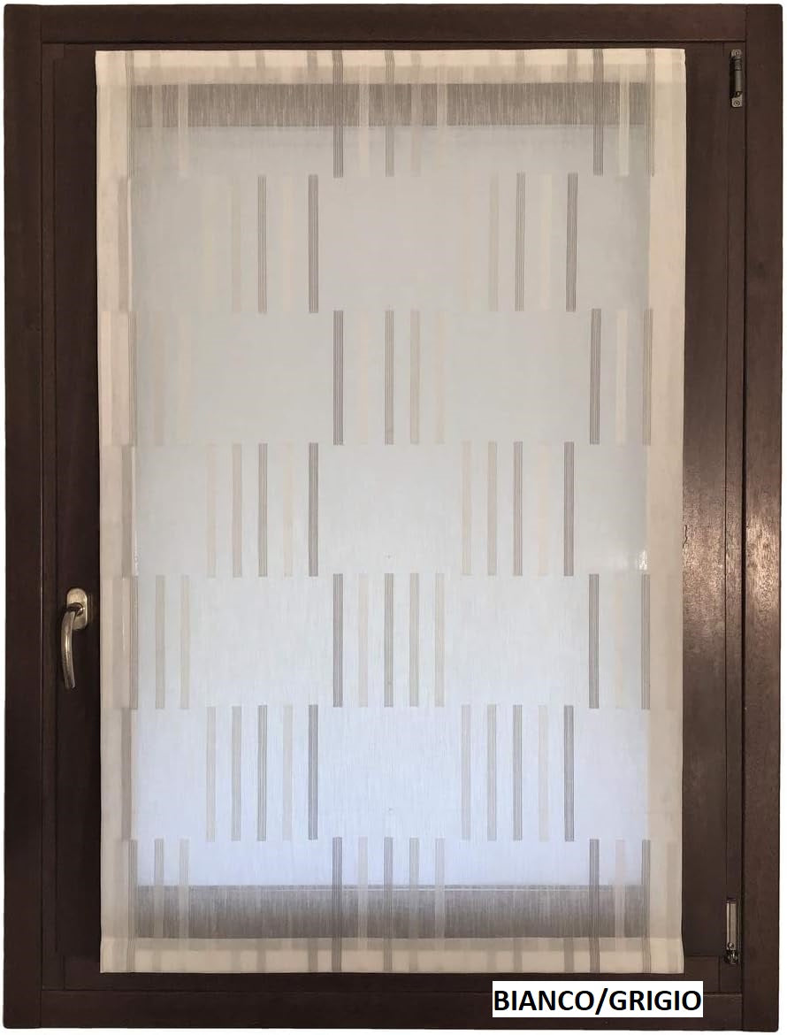 Tissu pour rideaux vendu au mètre - couleur : 3 var. blanc - gris tourterelle - gris - hauteur du tissu 300 cm - Art.905