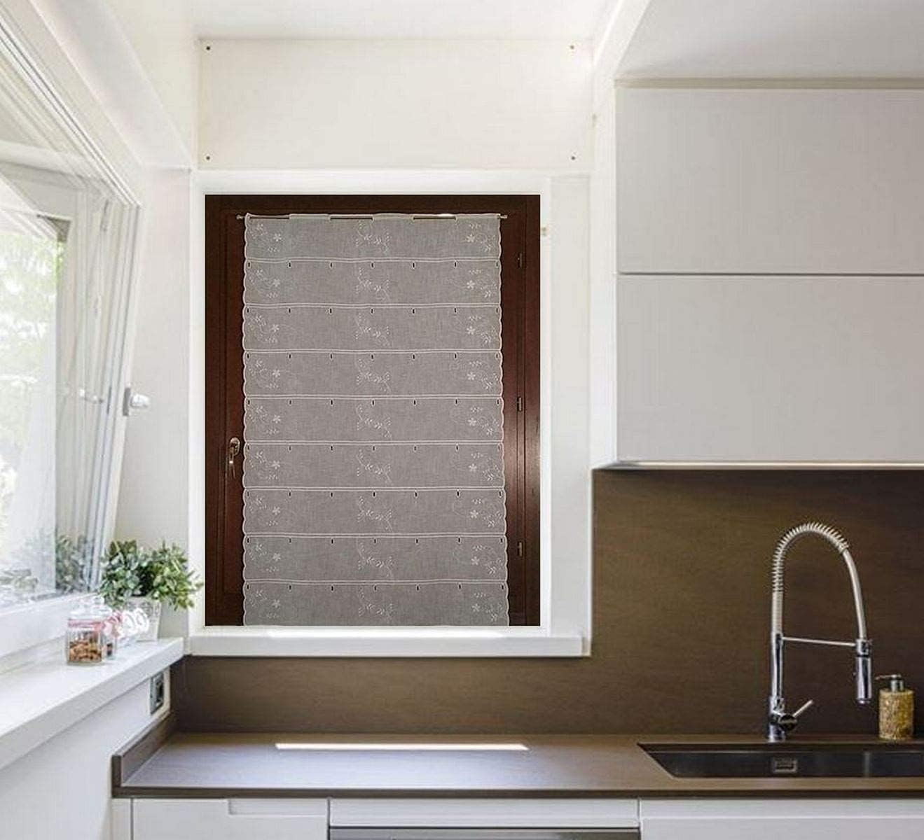 Rideau vitrage voilage brise bise - largeur du panneau 45-60-90 cm - hauteur individuelle - art.704