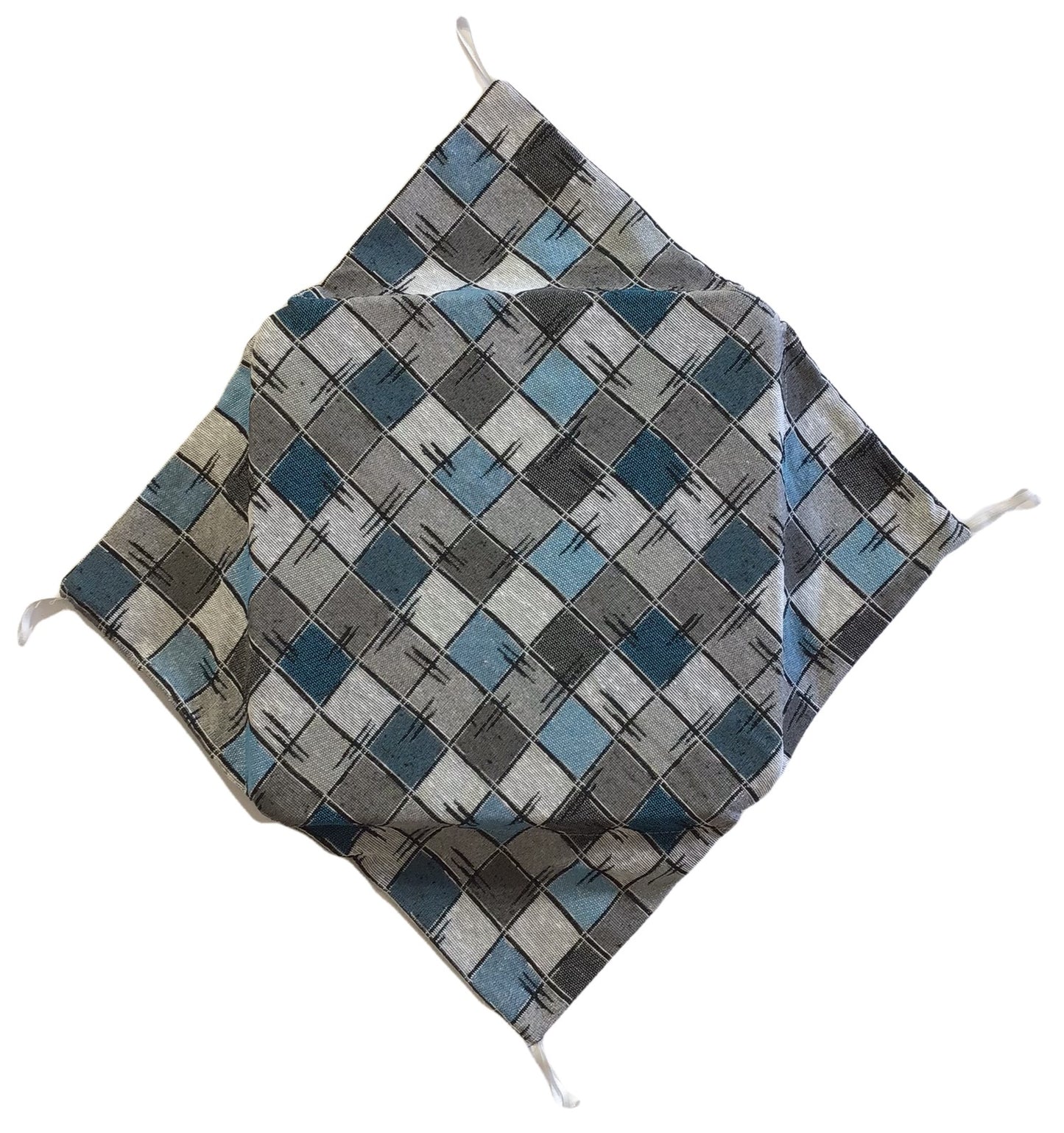 Galettes de chaise à rabats de cuisine - Set 4/6 Coussins - Tissu Gobelin - couleur bleu - Tissu Gobelin - art.chess