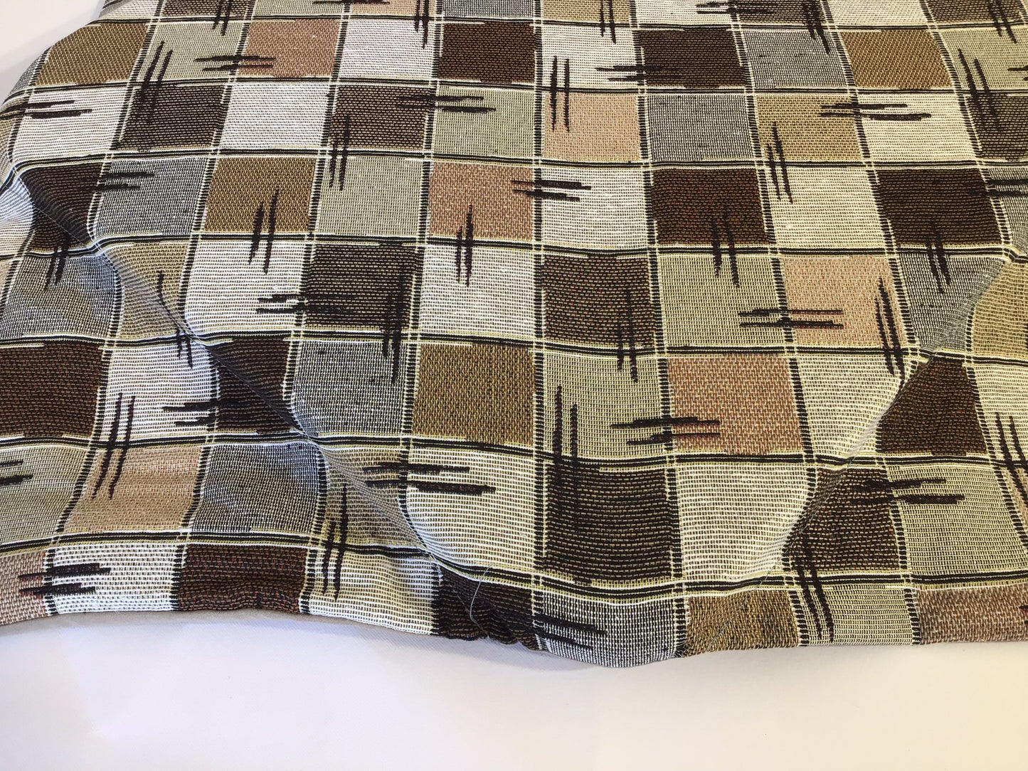 Galettes de chaise à rabats de cuisine - Set 4/6 Coussins - Tissu Gobelin - couleur marron - Tissu Gobelin - art.chess