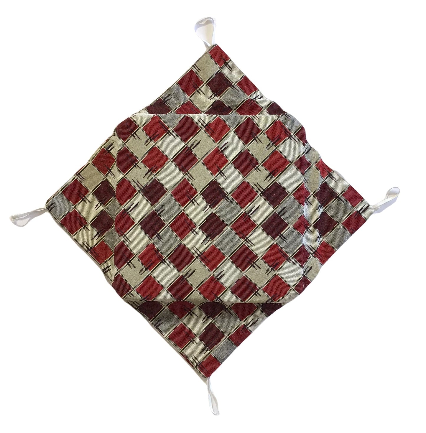 Galettes de chaise à rabats de cuisine - Set 4/6 Coussins - Tissu Gobelin - couleur rouge - Tissu Gobelin - art.chess