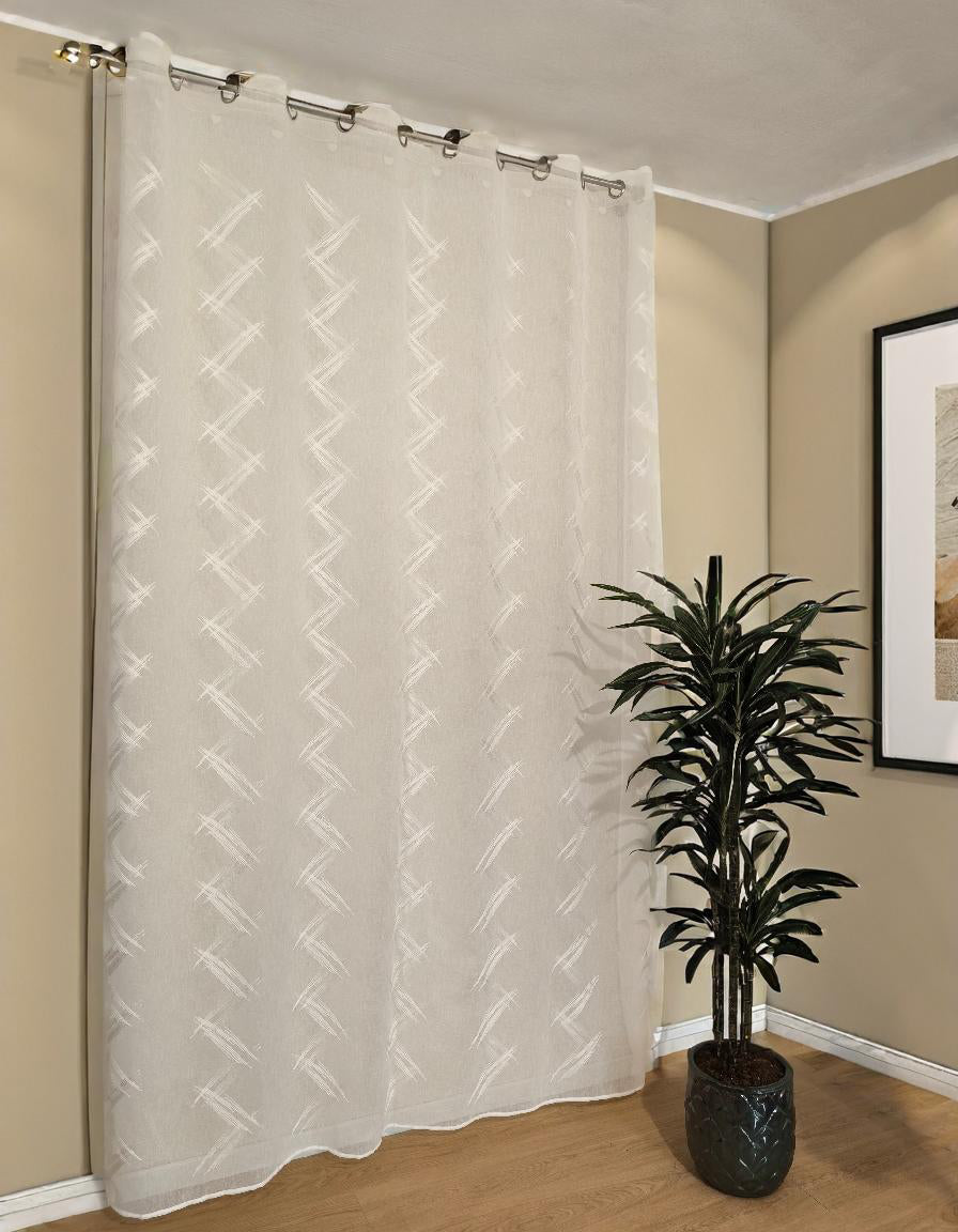 Voilage à œillets à tringle – Largeur maxi 200 cm – Hauteur sur mesure – Tissu brodé