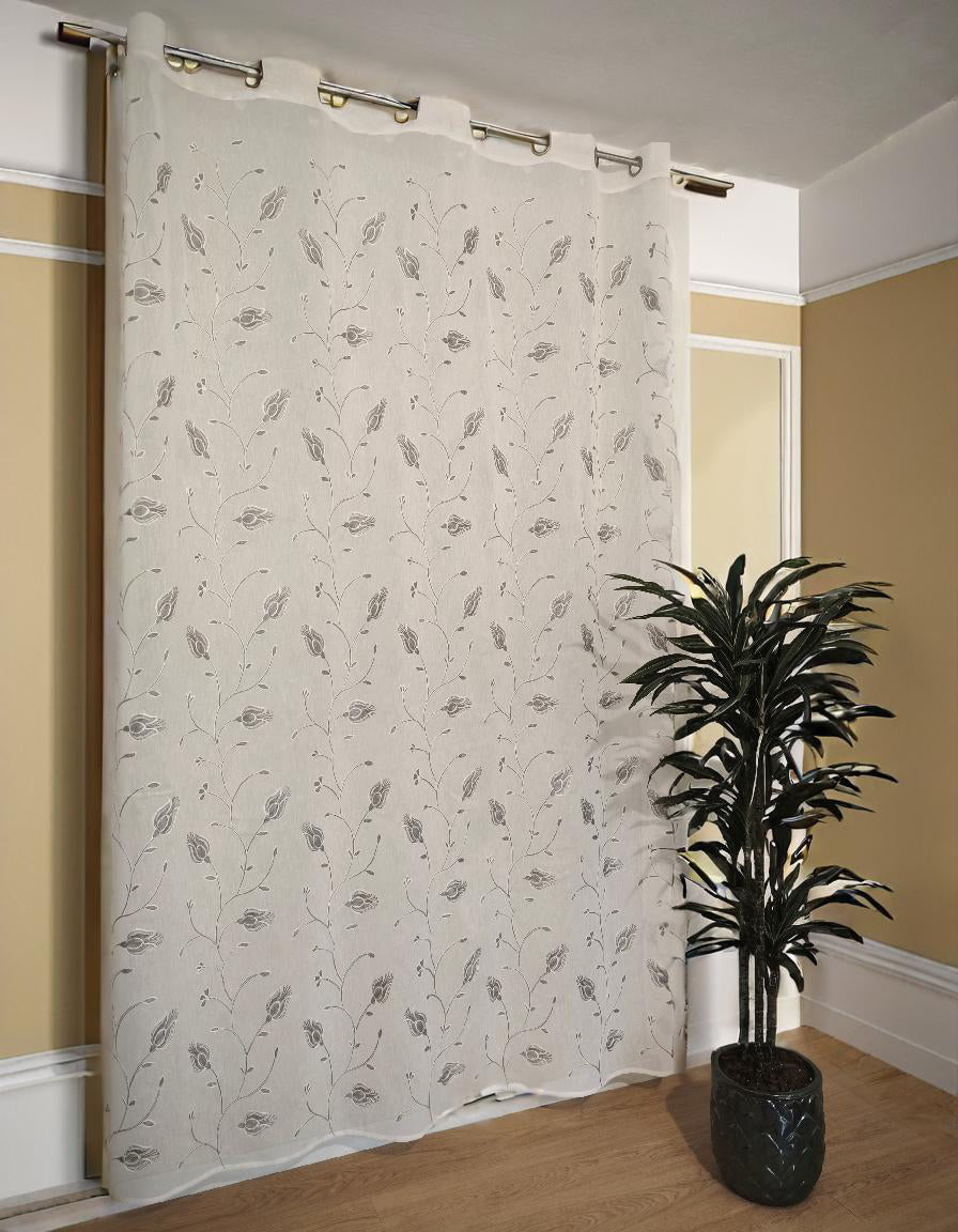 Voilage à œillets – Largeur maxi 200 cm – Hauteur sur mesure – Tissu brodé – Art. Calla