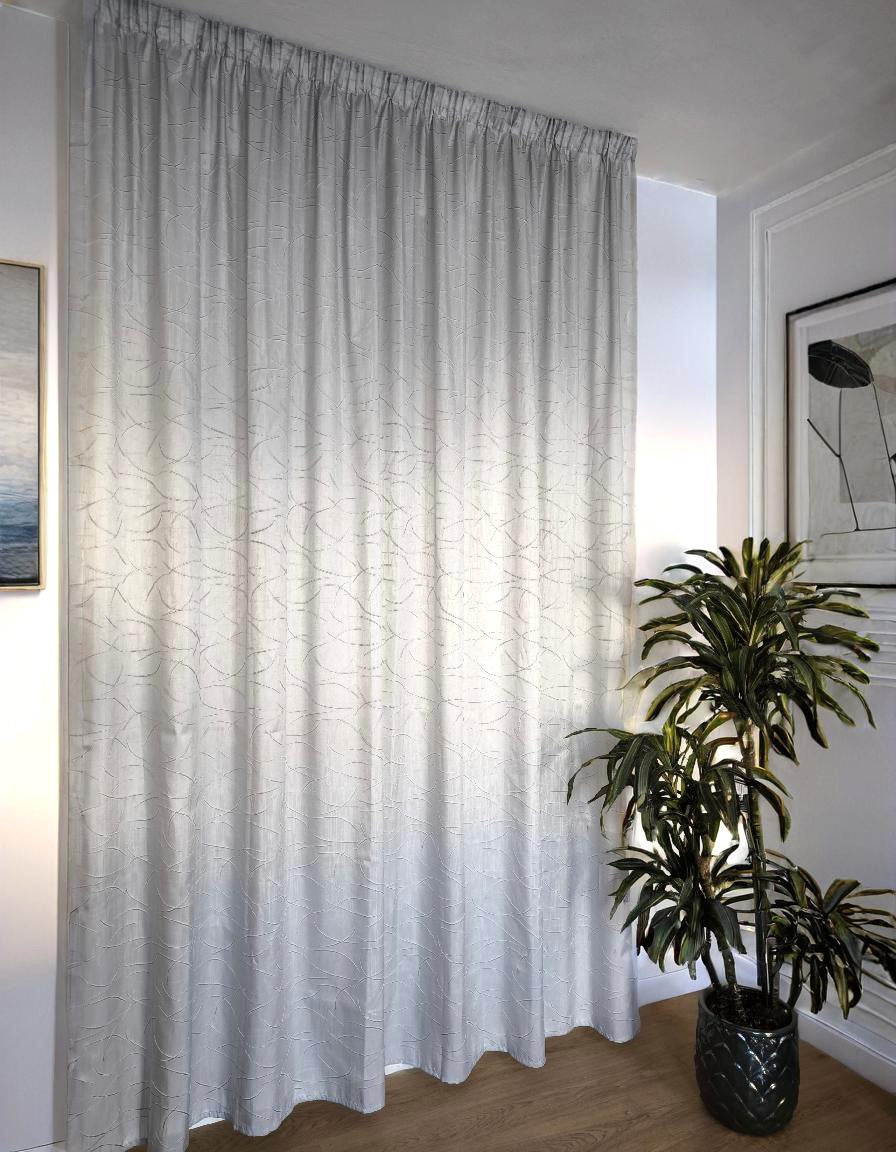 Tenda su misura con fettuccia arricciatenda - tessuto privacy grigio