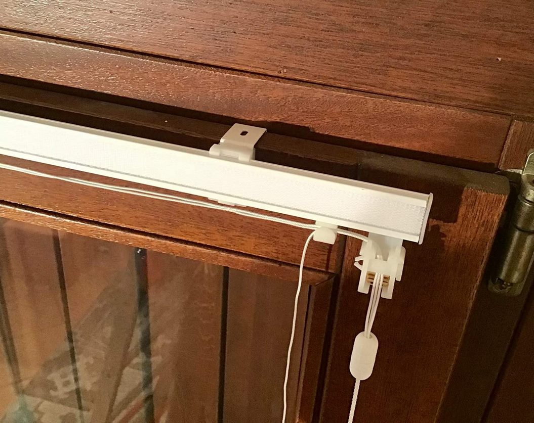 Stores bateau romains sur mesure pour fenêtres et portes - Supports sans perçage - tissu effet lin blanc naturel