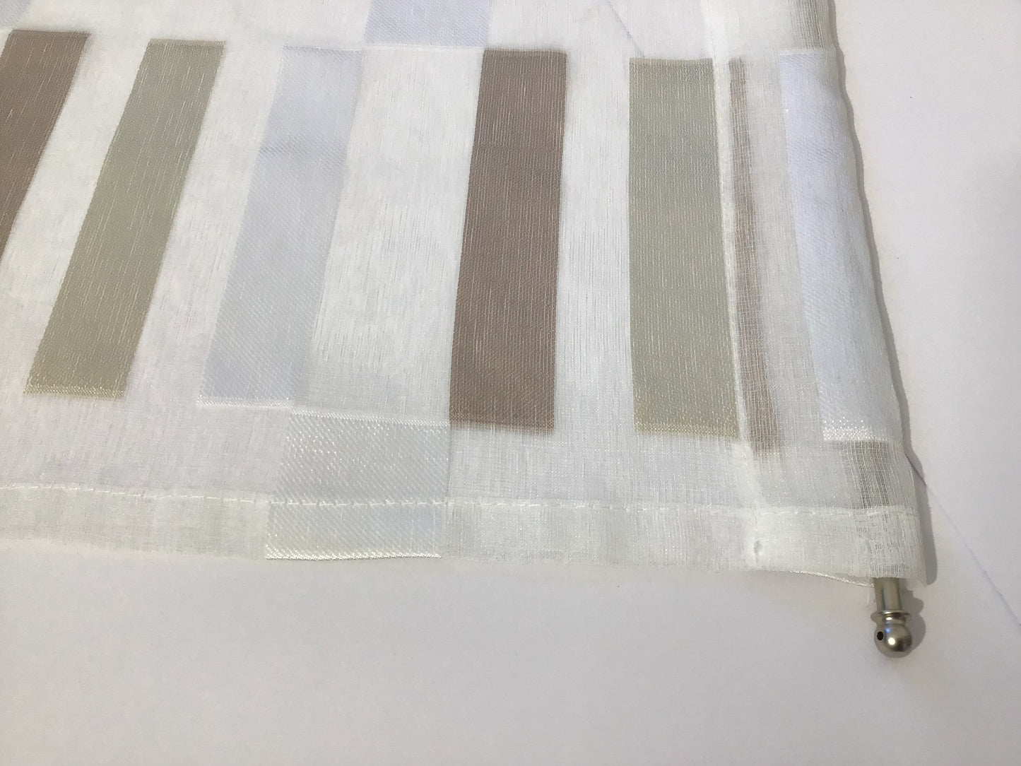Paire de voilages vitrage - passe-tringle - largeur 60/80 cm - longueur personnalisée - beige - art.506