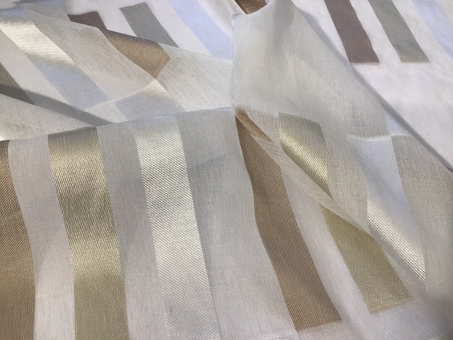 Paire de voilages vitrage - passe-tringle - largeur 60/80 cm - longueur personnalisée - beige - art.506