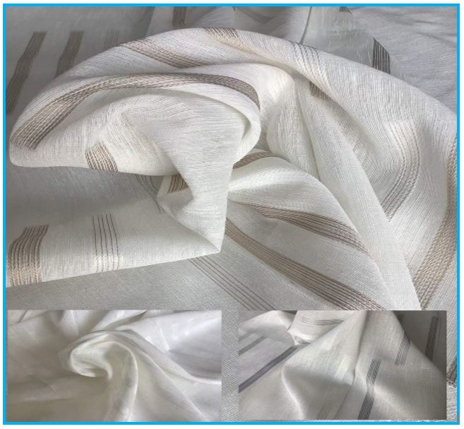 Tissu pour rideaux vendu au mètre - couleur : 3 var. blanc - gris tourterelle - gris - hauteur du tissu 300 cm - Art.905