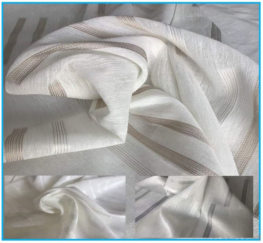 Tissu pour rideaux vendu au mètre - couleur : 3 var. blanc - gris tourterelle - gris - hauteur du tissu 300 cm - Art.905