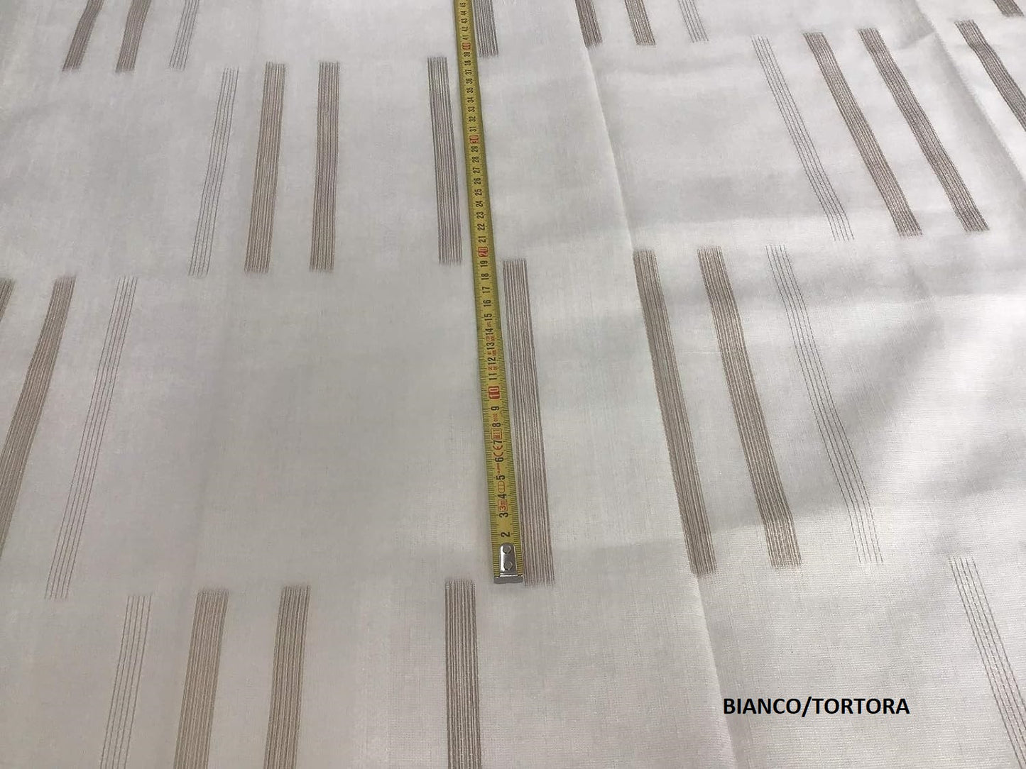 Tissu pour rideaux vendu au mètre - couleur : 3 var. blanc - gris tourterelle - gris - hauteur du tissu 300 cm - Art.905