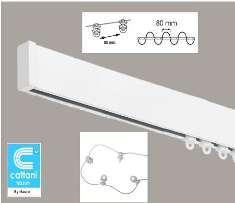 Tringles et rail décoratif carré sur-mesure - Professionnel pour rideaux Wave