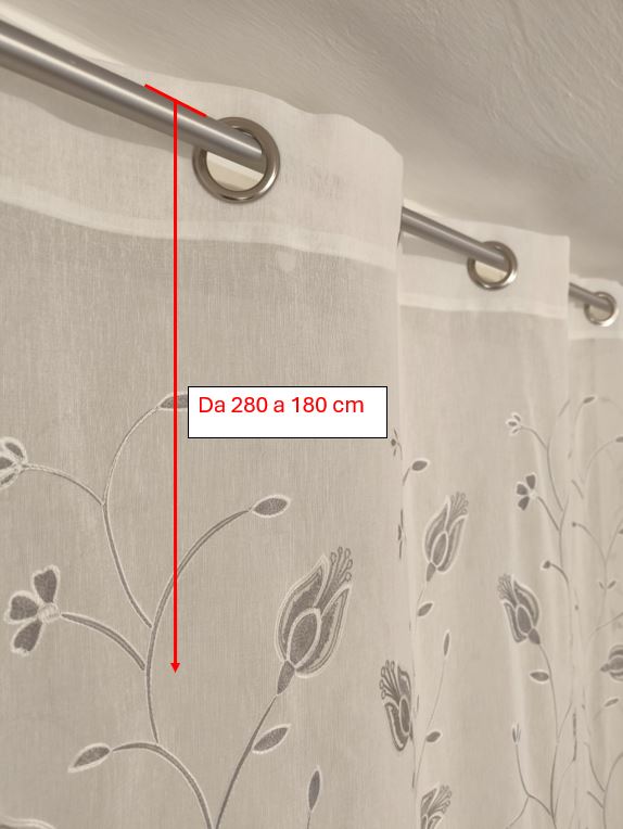 Voilage à œillets – Largeur maxi 200 cm – Hauteur sur mesure – Tissu brodé – Art. Calla
