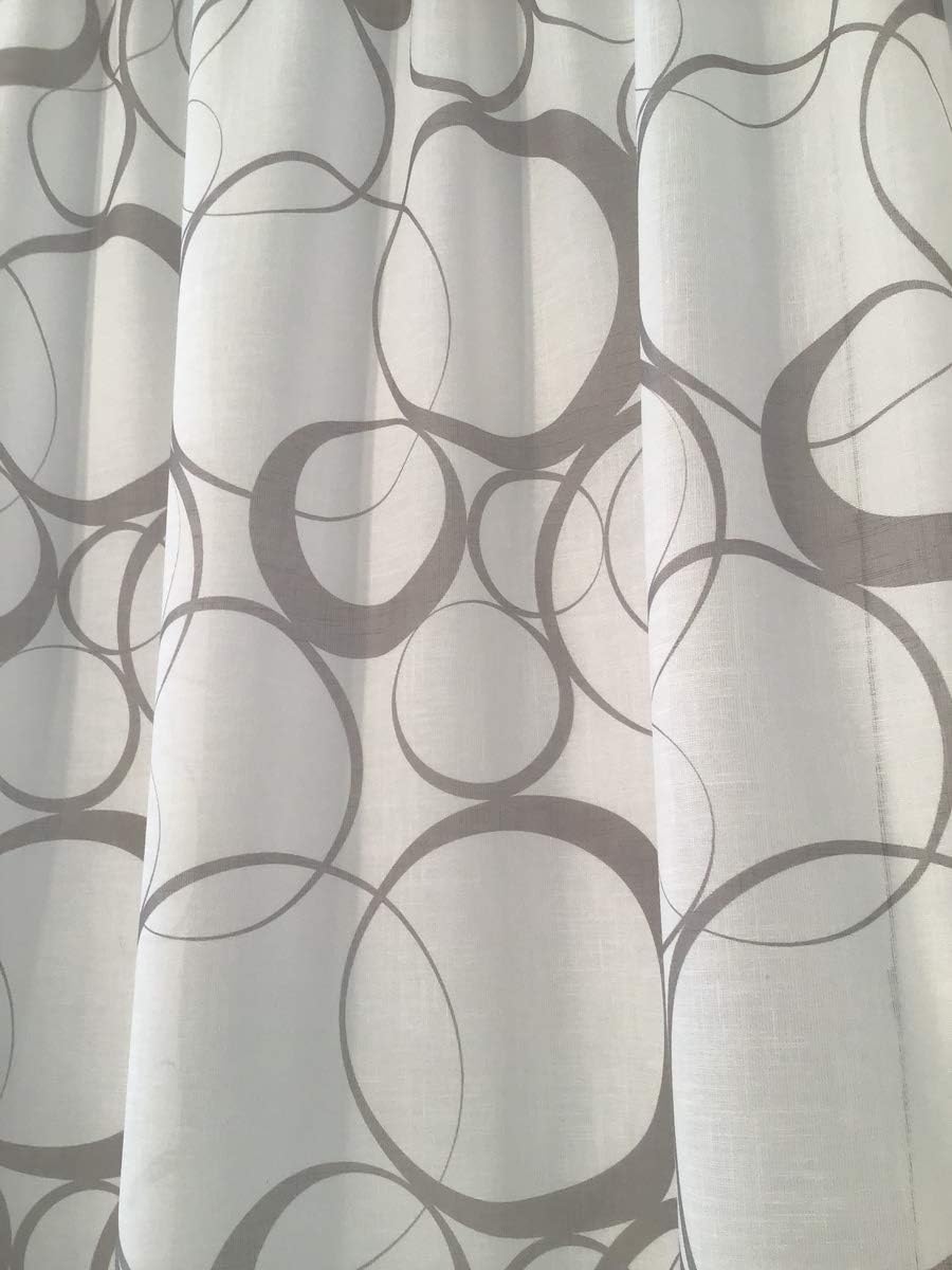 Paire de voilages vitrage à impression numérique - largeur 60-80 cm, hauteur individuelle - blanc/gris-art.521