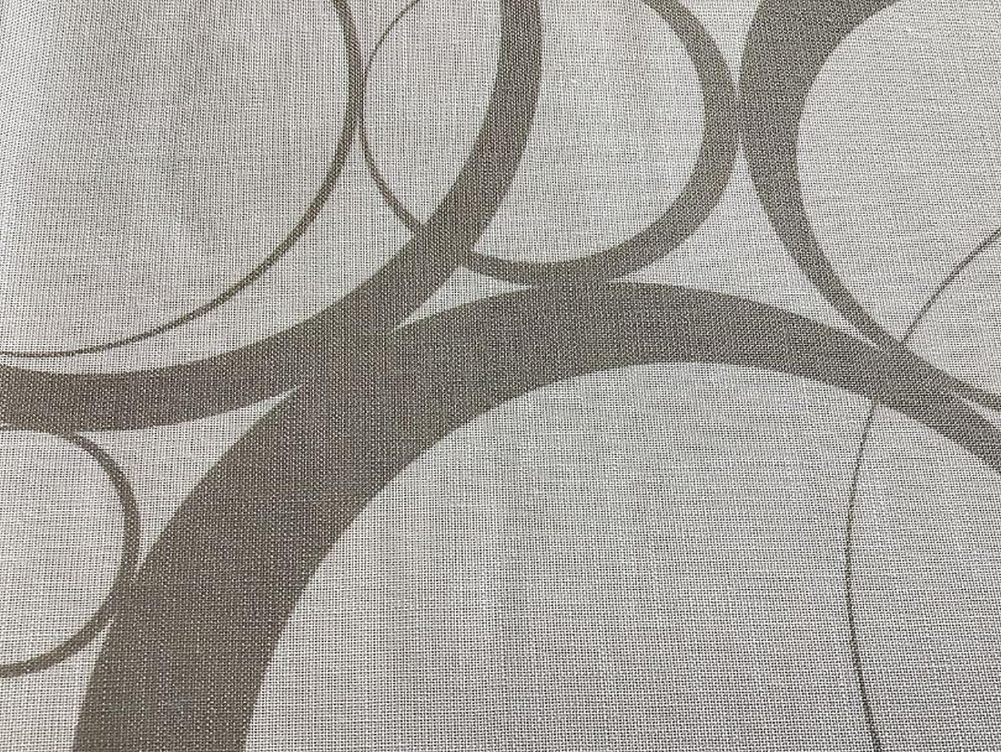 Paire de voilages vitrages à impression numérique – Largeur 60/80 cm – Hauteur sur mesure – Blanc / taupe – Art. 520