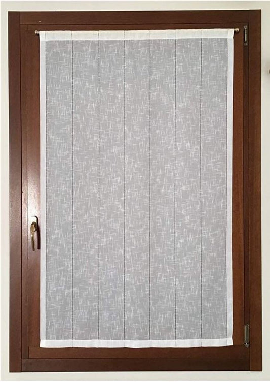Voilage vitrage – passe-tringle - sur mesure - largeur de 35 à 90 cm - tissu avec finition Ajour-art.602