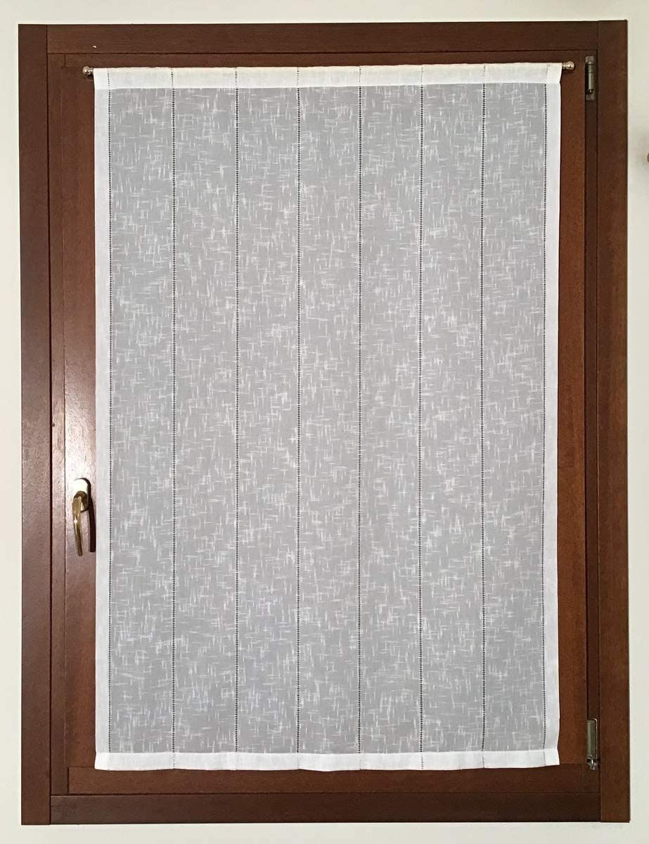 Tissu au Mètre, pour voilage vitrage , brise-bise, passe-tringle, panneau japonais, stores romains   - tissu finition Ajour, largeur de 35 à 90 cm - art.102