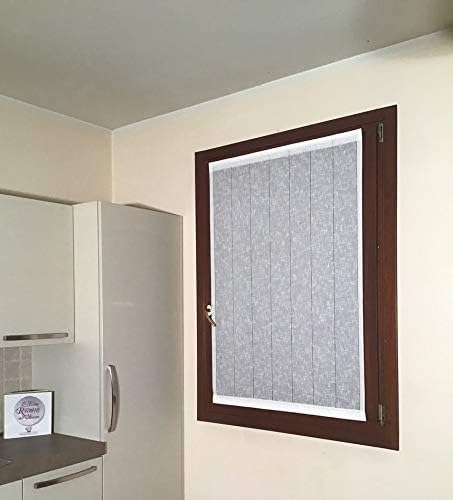 Voilage vitrage panneau tendu - largeur de 35 à 90 cm - Barre en aluminium complète avec bande auto-agrippante - supports sans perçage + poids inférieur - tissu ajour - art.608