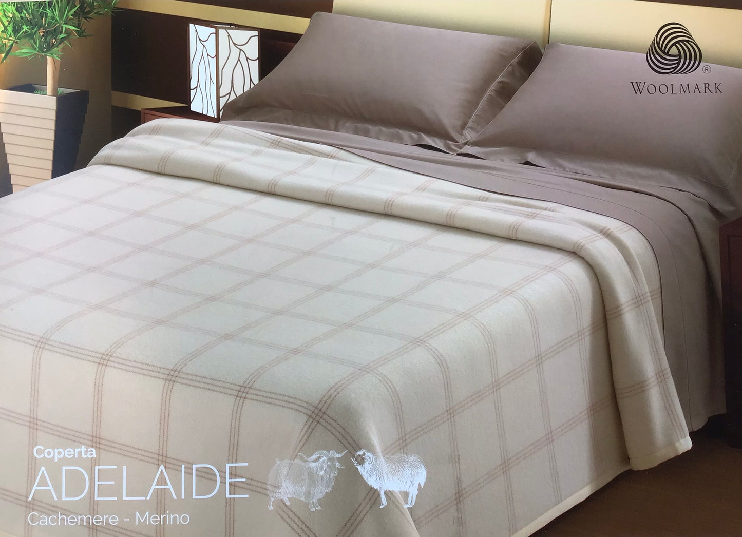Couverture double en cachemire et mérinos - taille 260x220 cm