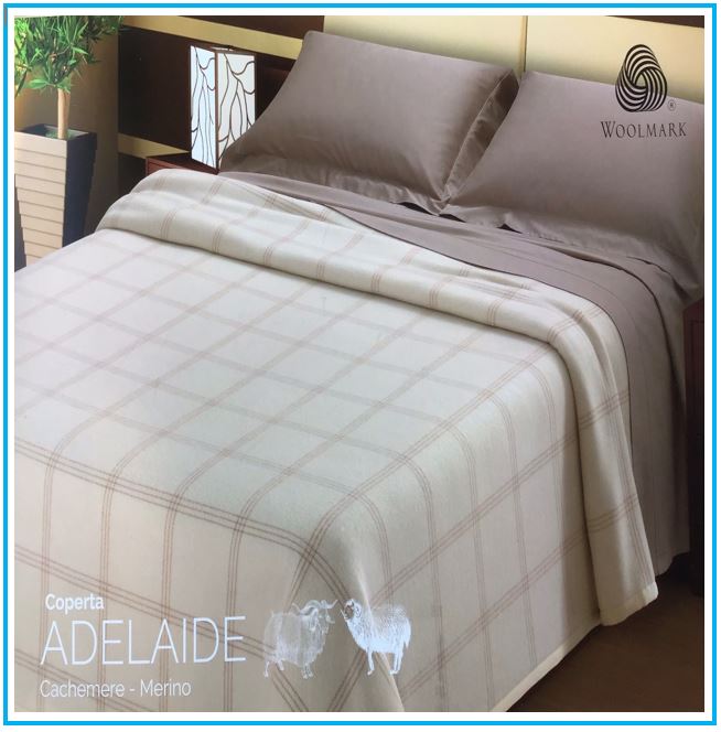 Couverture double en cachemire et mérinos - taille 260x220 cm