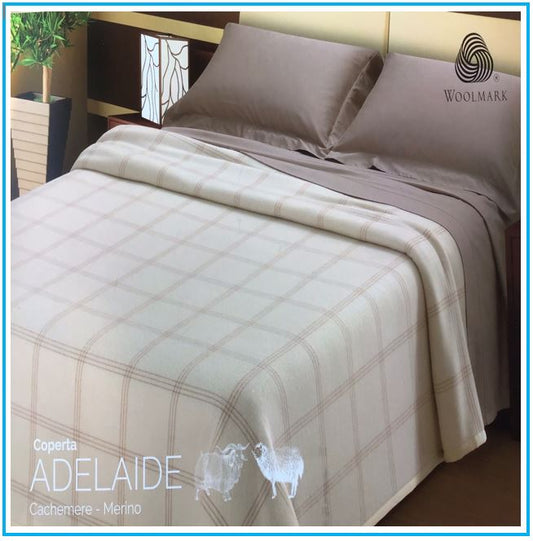 Couverture double en cachemire et mérinos - taille 260x220 cm