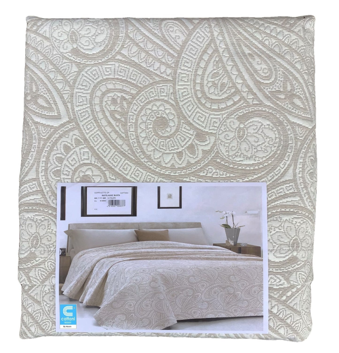 Couvre-Lit Double Mi-Saison Et Été - Tissu Jacquard Matelassé - Cachemire