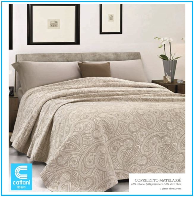 Couvre-Lit Double Mi-Saison Et Été - Tissu Jacquard Matelassé - Cachemire
