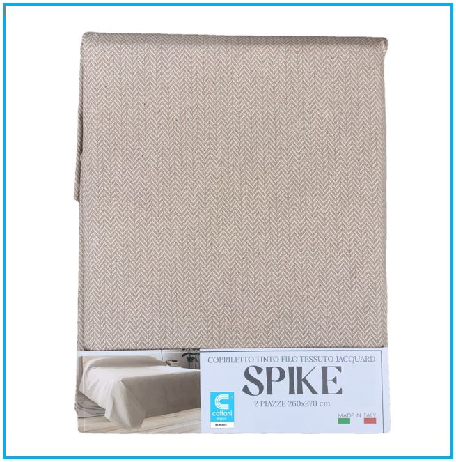 Couvre-lit double été - tissu teint en fil jacquar - taupe