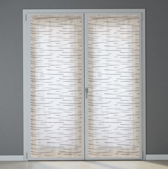 Paire de voilages vitrages - passe-tringle  en tissu Jacquard - largeur 45-60-80 cm longueur personnalisée en blanc/gris/gris/taupe-art.513
