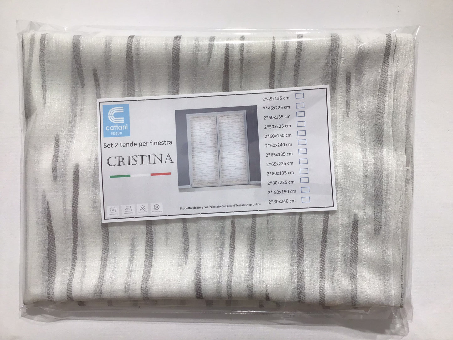 Paire voilages vitrage en tissu Jacquard - largeur 45-50-60-65-70-80 cm - longueurs personnalisées