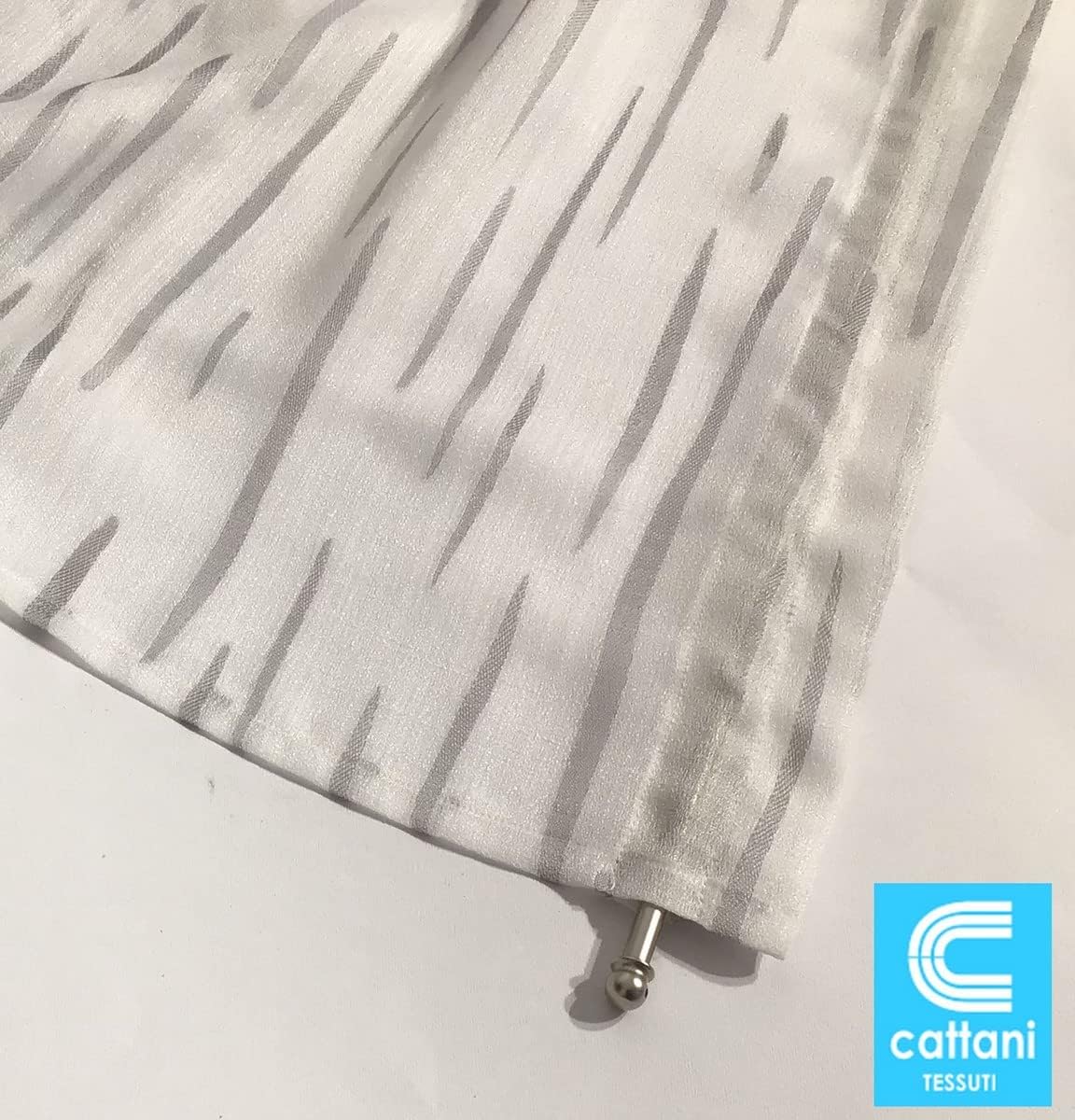 Paire de voilages vitrages - passe-tringle  en tissu Jacquard - largeur 45-60-80 cm longueur personnalisée en blanc/gris/gris/taupe-art.513