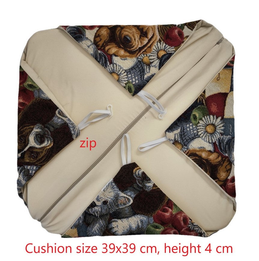 Retro del cuscino con zip per rimuovere l’imbottitura e facilitare il lavaggio