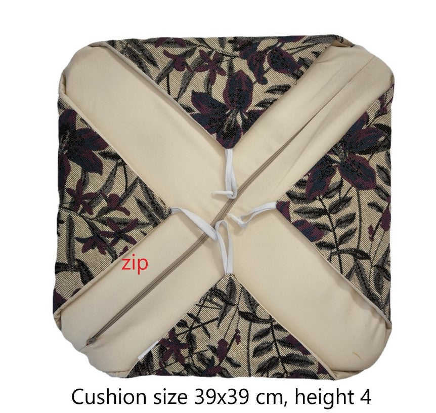 Retro del cuscino con zip per rimuovere l’imbottitura e facilitare il lavaggio