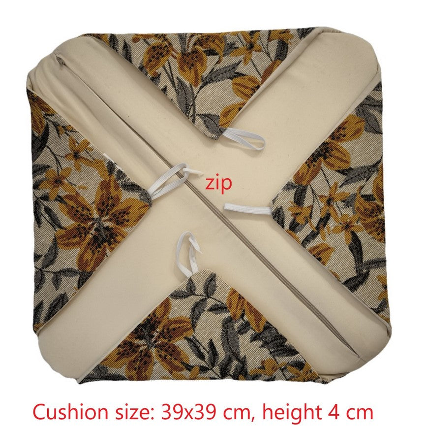 Retro del cuscino con zip per rimuovere l’imbottitura e facilitare il lavaggio