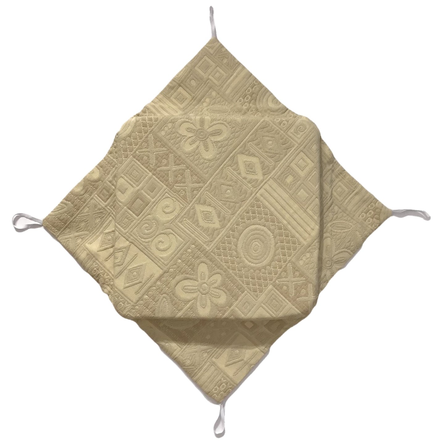Galettes Coussins de Chaise à Rabats de cuisine Set 4/6 - coloris beige - Tissu Jacquard Matelasse 