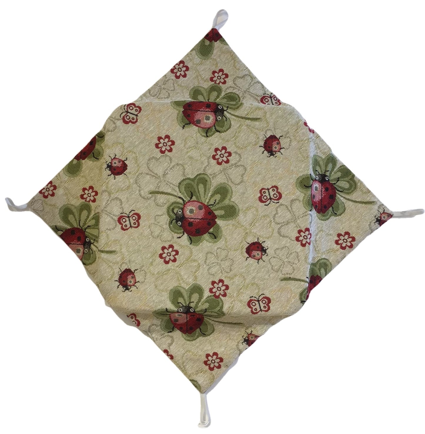 Galettes de chaise à rabats- Set 4/6 Coussins - coloris beige - Tissu Gobelin - coccinelle