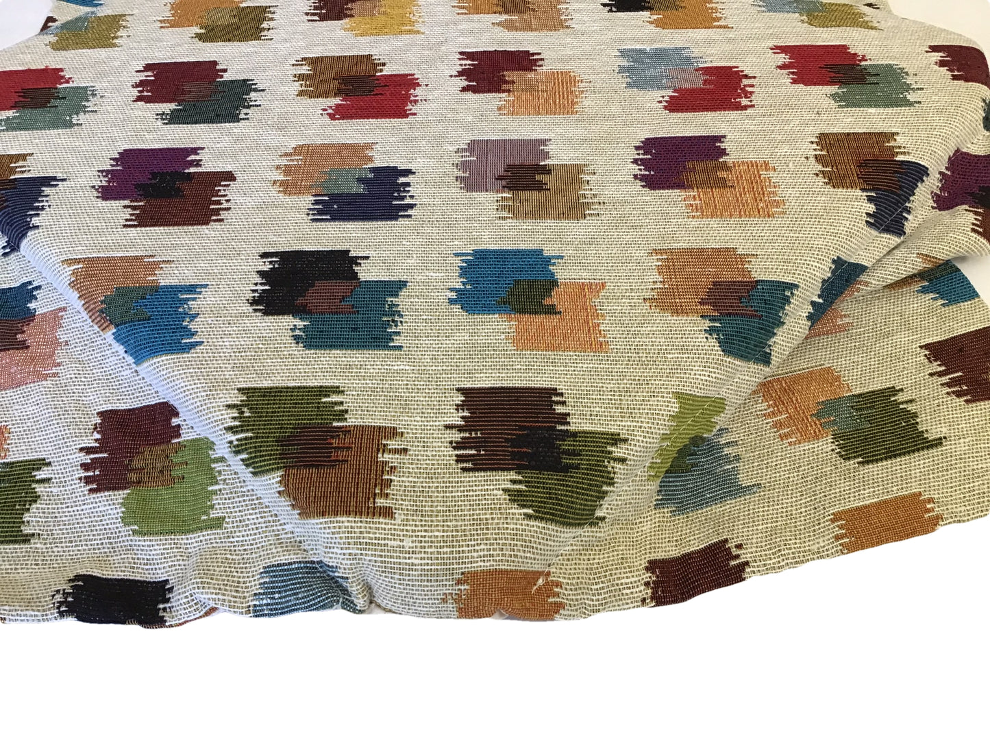 Galettes de chaise à rabats- Set 4/6 Coussins - Tissu Gobelin - couleur beige/multicolore 
