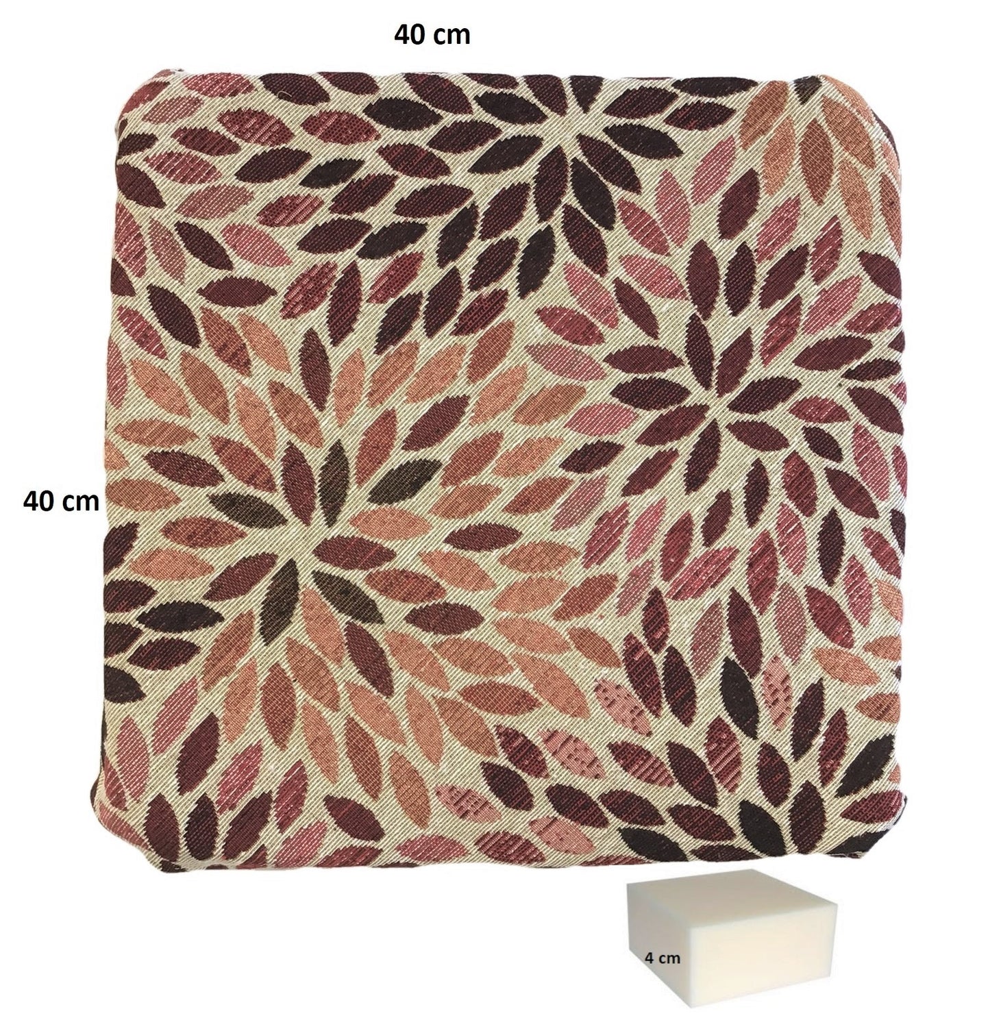 Galettes de chaise à rabats- Set 4/6 Coussins - coloris beige - Tissu Gobelin 