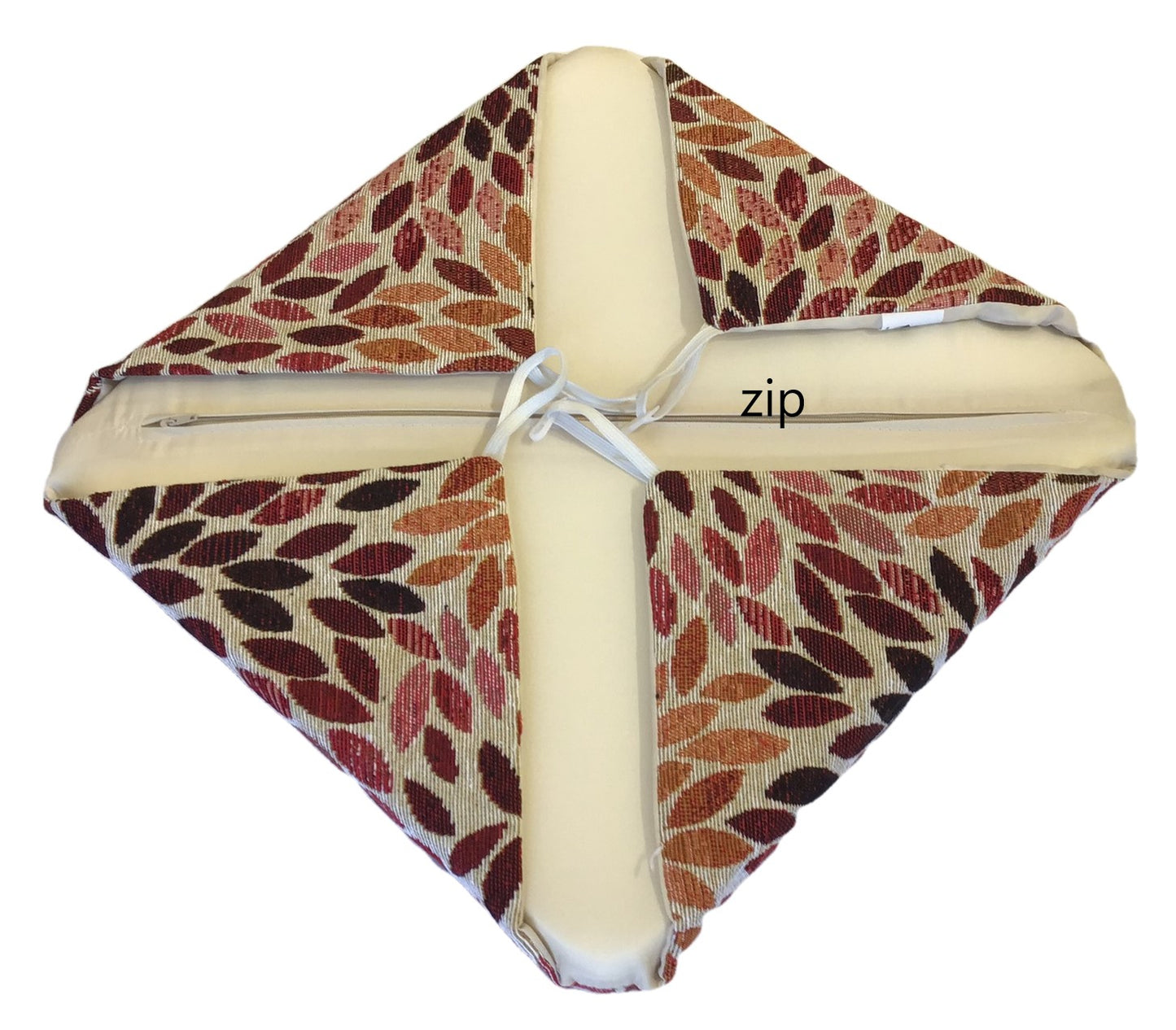 Galettes de chaise à rabats- Set 4/6 Coussins - coloris beige - Tissu Gobelin 