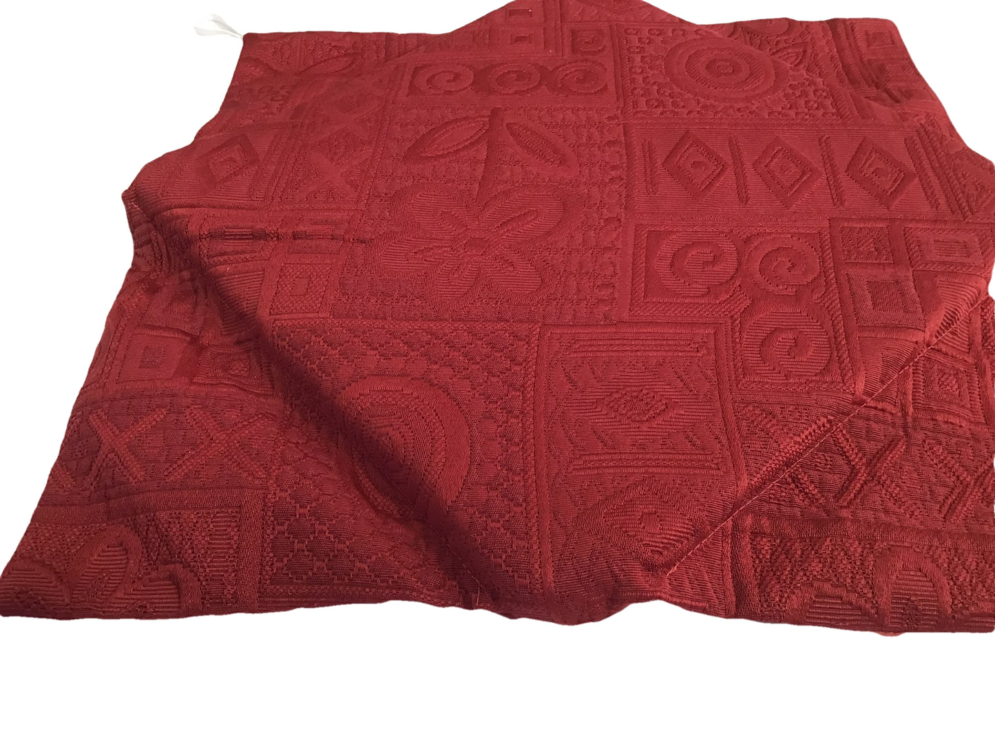 Galettes coussins pour chaise de cuisine Set 4/6 - coloris rouge/bordeaux - Tissu Jacquard Matelasse