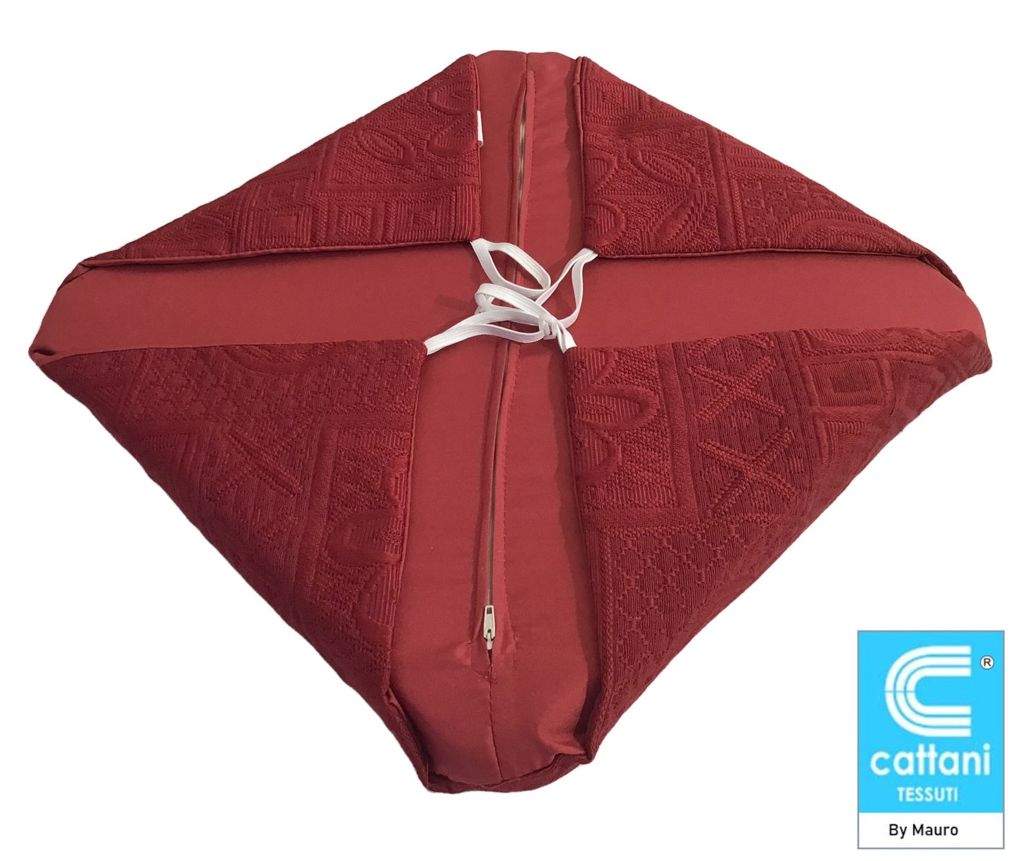 Galettes coussins pour chaise de cuisine Set 4/6 - coloris rouge/bordeaux - Tissu Jacquard Matelasse