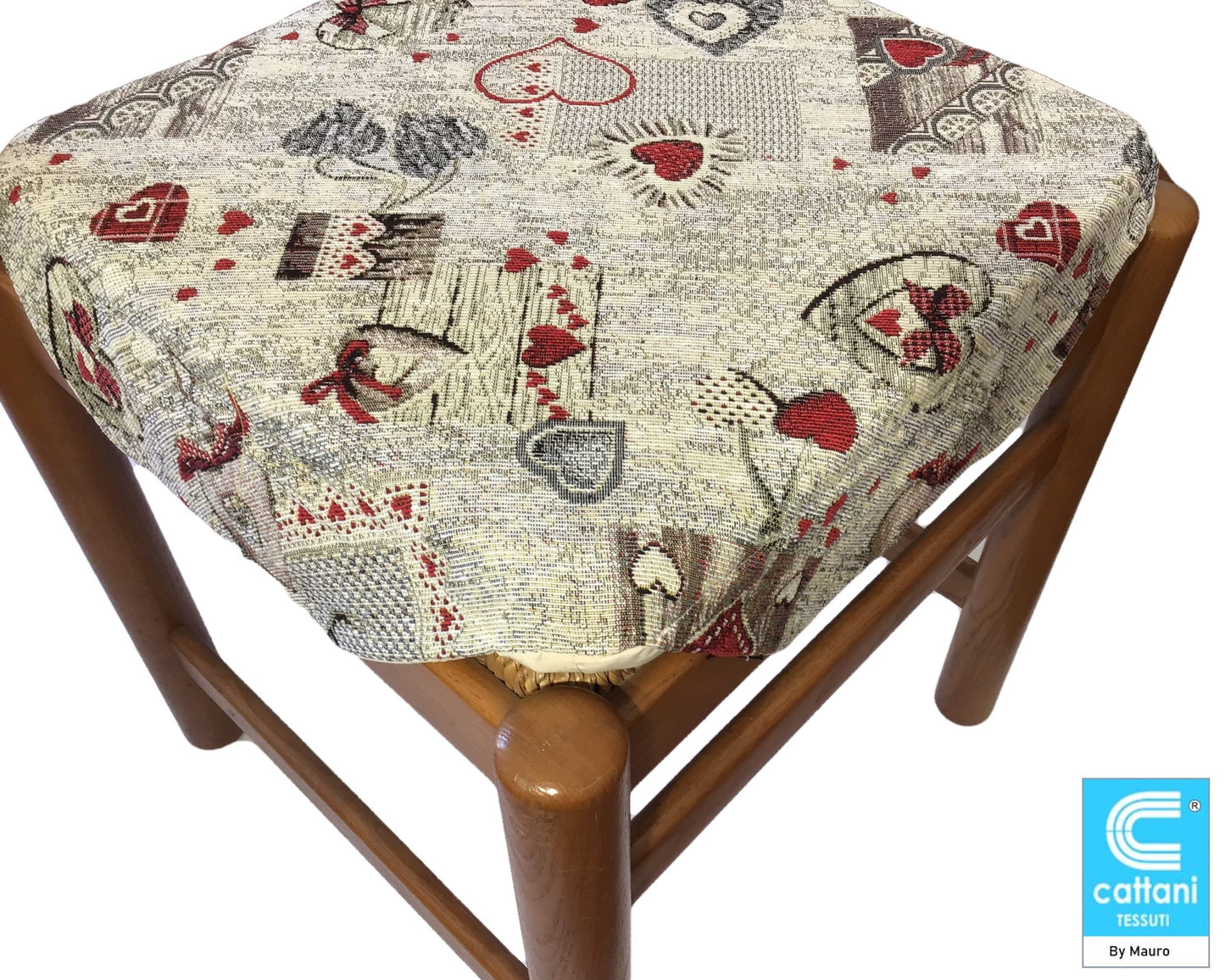Galettes de chaise à rabats- Set 4/6 Coussins - coloris beige - Tissu Gobelin