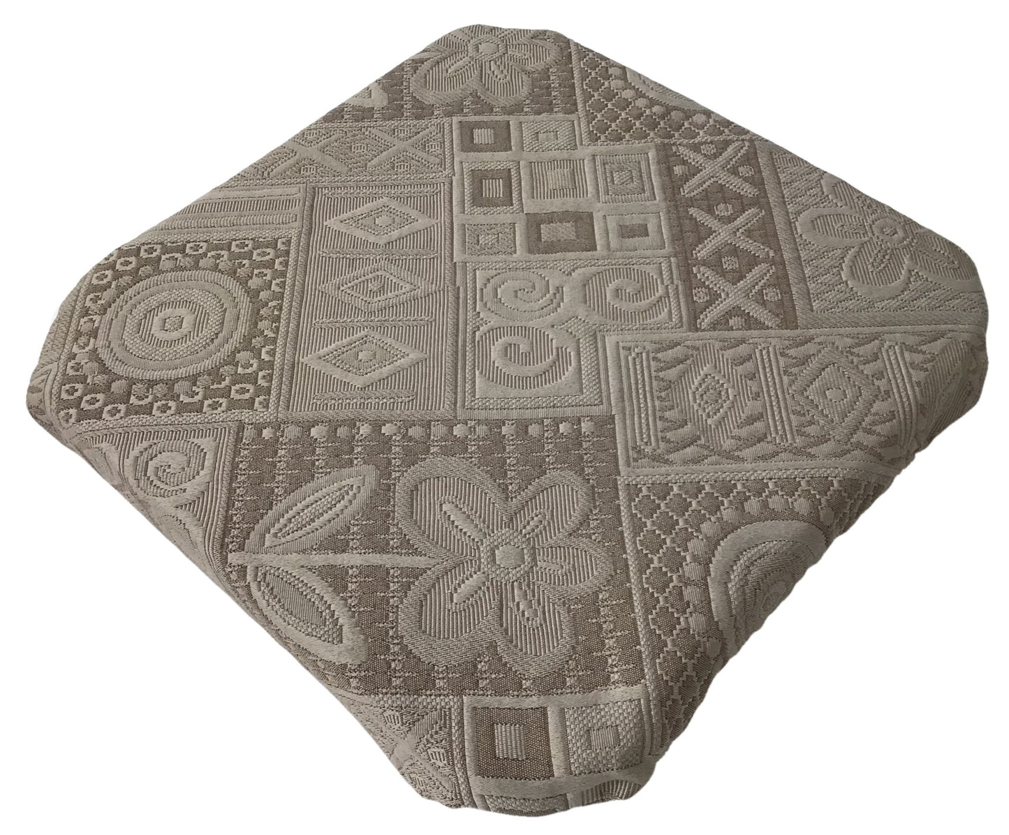 Galettes coussins pour chaise de cuisine Set 4/6 - coloris taupe - Tissu Jacquard Matelasse