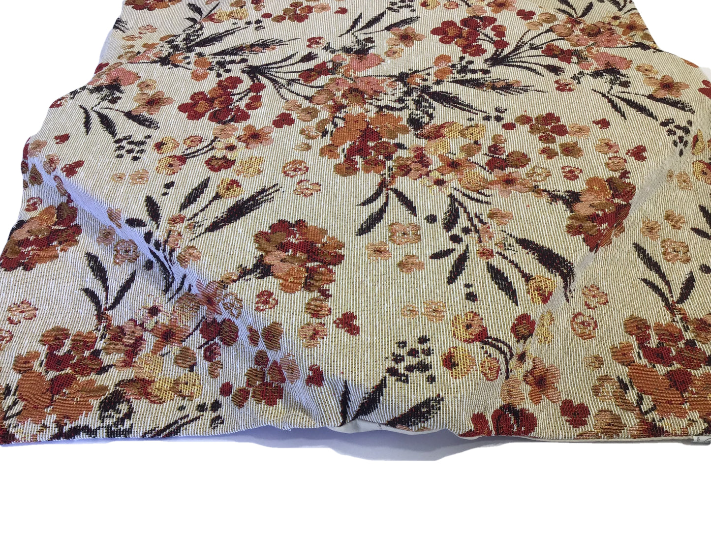Galettes de chaise à rabats de cuisine - Set 4/6 Coussins - Tissu Gobelin - couleur beige - art. fleurs