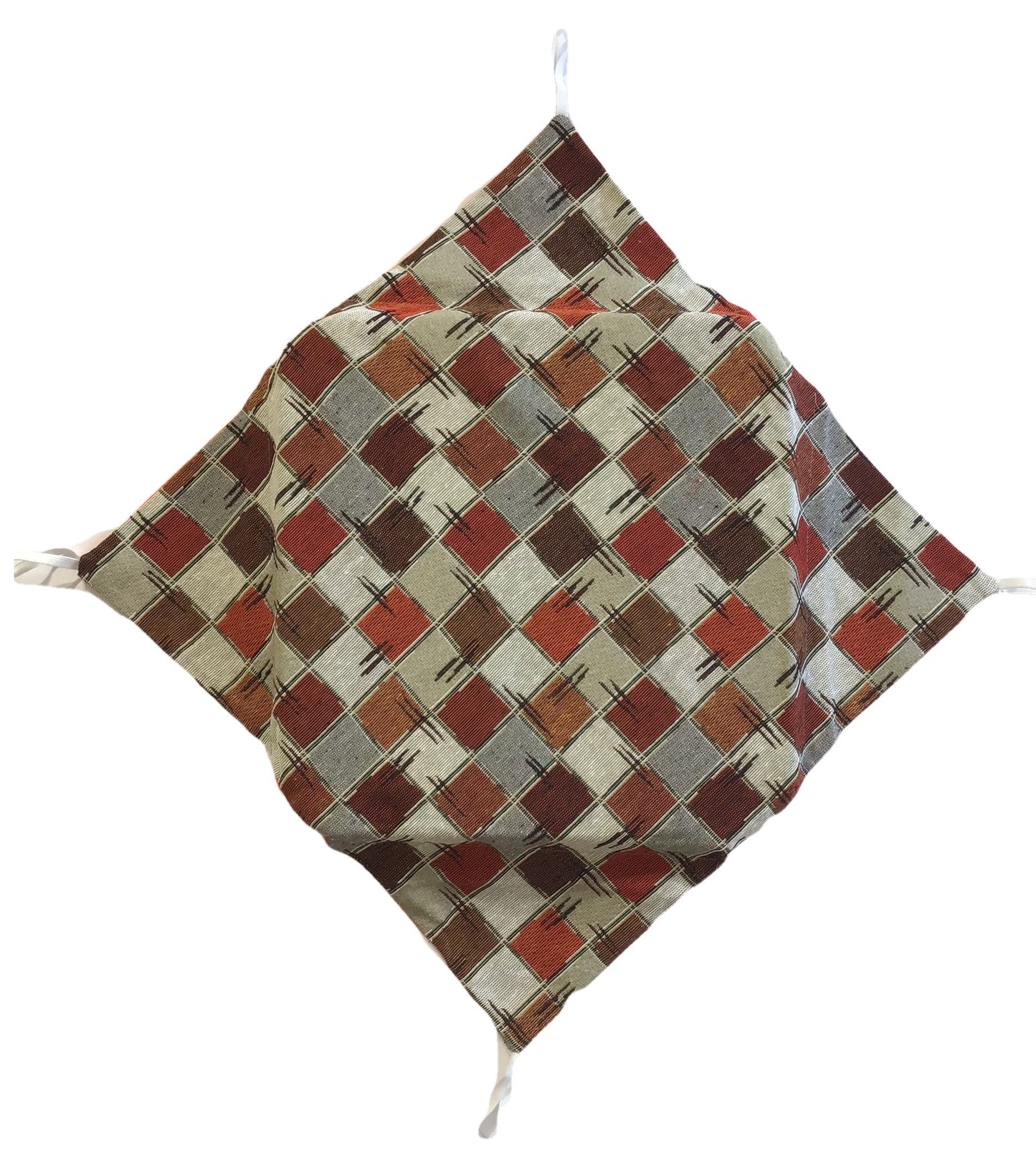 Galettes de chaise à rabats de cuisine - Set 4/6 Coussins - Tissu Gobelin - couleur orange - art.chess