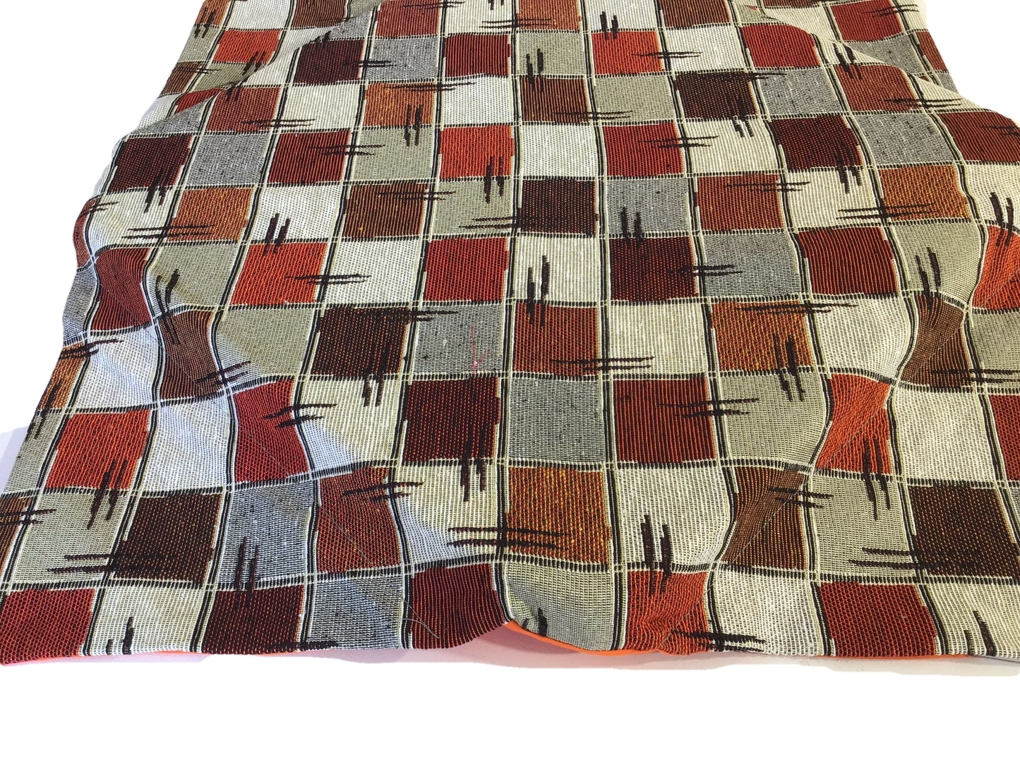 Galettes de chaise à rabats de cuisine - Set 4/6 Coussins - Tissu Gobelin - couleur orange - art.chess