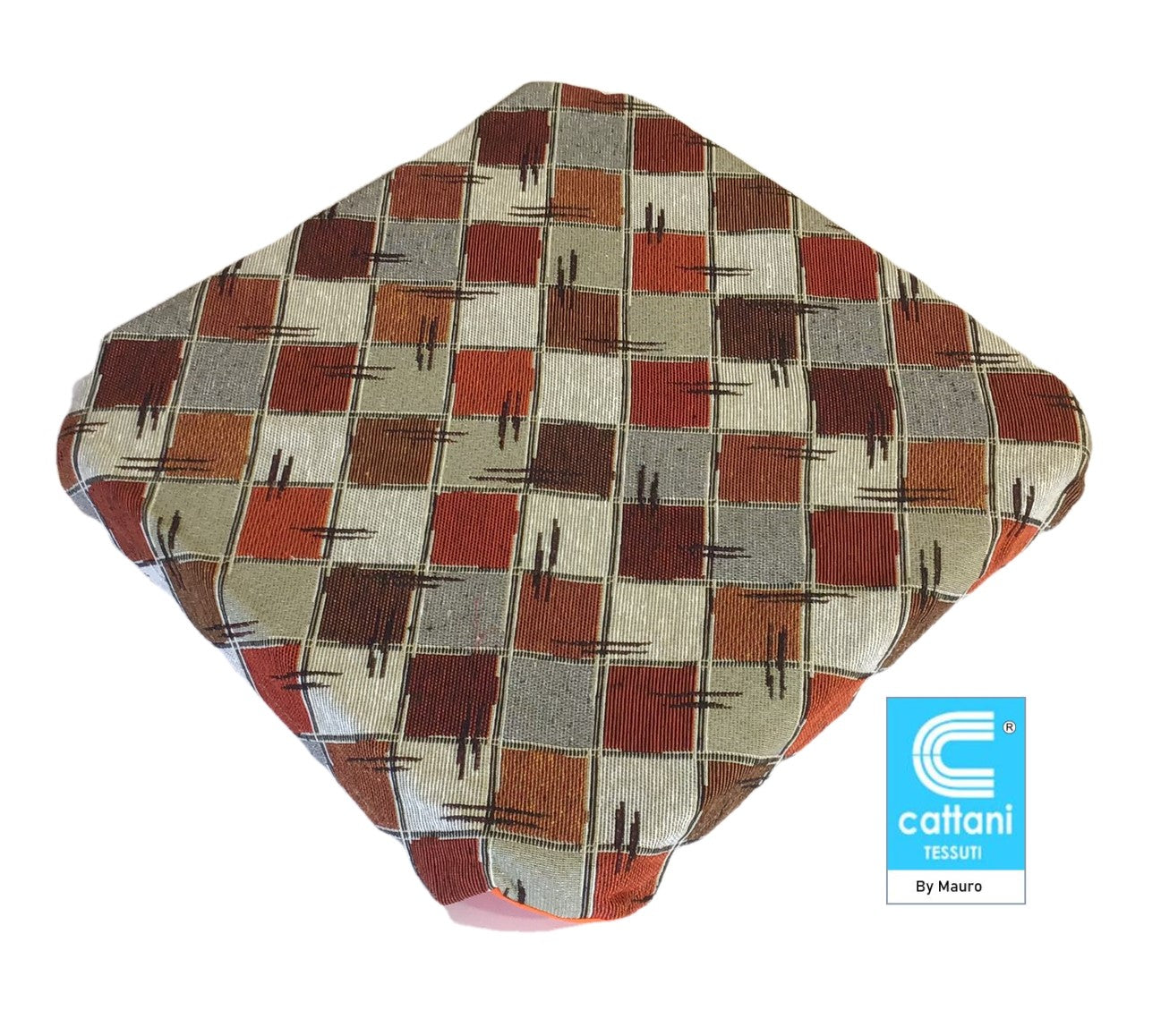 Galettes de chaise à rabats de cuisine - Set 4/6 Coussins - Tissu Gobelin - couleur orange - art.chess