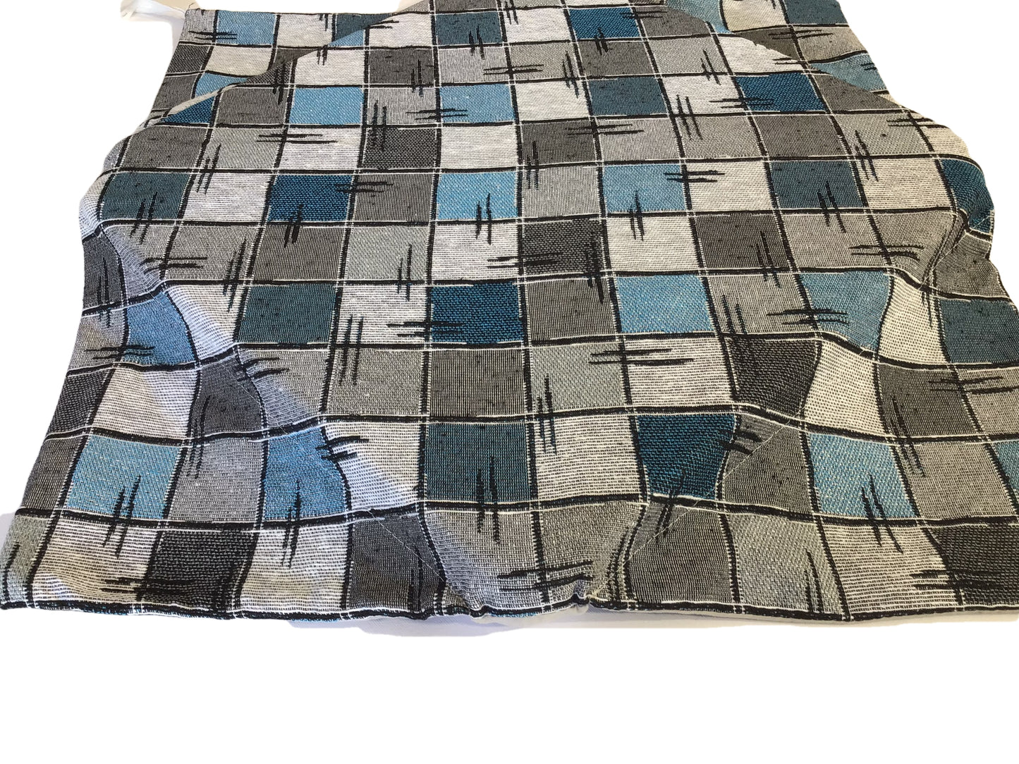 Galettes de chaise à rabats de cuisine - Set 4/6 Coussins - Tissu Gobelin -  couleur bleu - Tissu Gobelin - art.chess