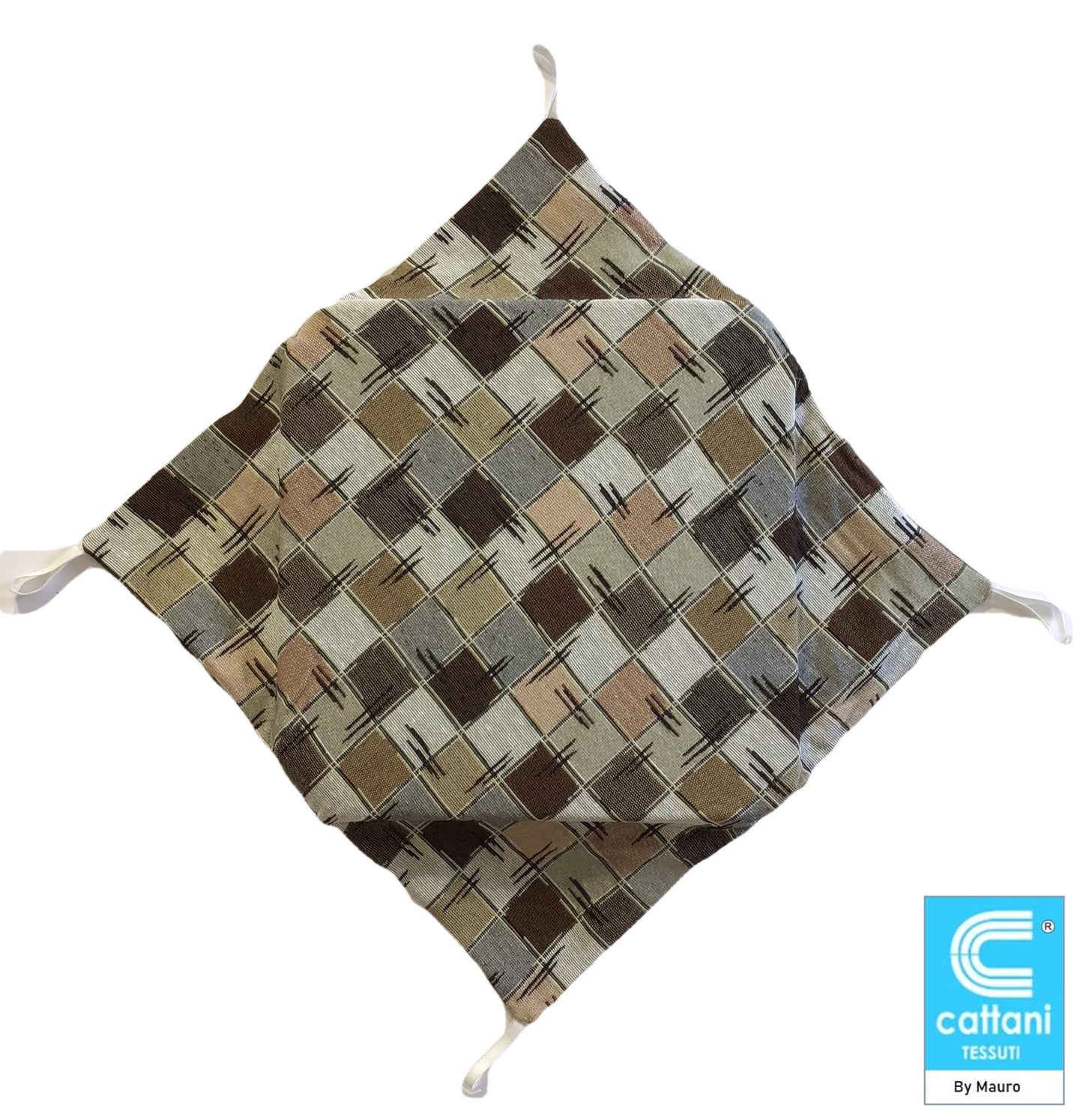 Galettes de chaise à rabats de cuisine - Set 4/6 Coussins - Tissu Gobelin -  couleur marron - Tissu Gobelin - art.chess