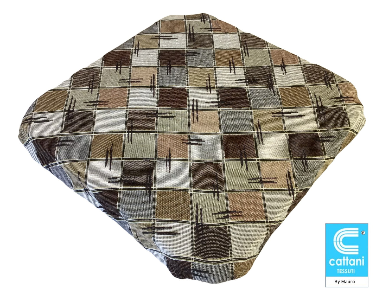 Galettes de chaise à rabats de cuisine - Set 4/6 Coussins - Tissu Gobelin -  couleur marron - Tissu Gobelin - art.chess