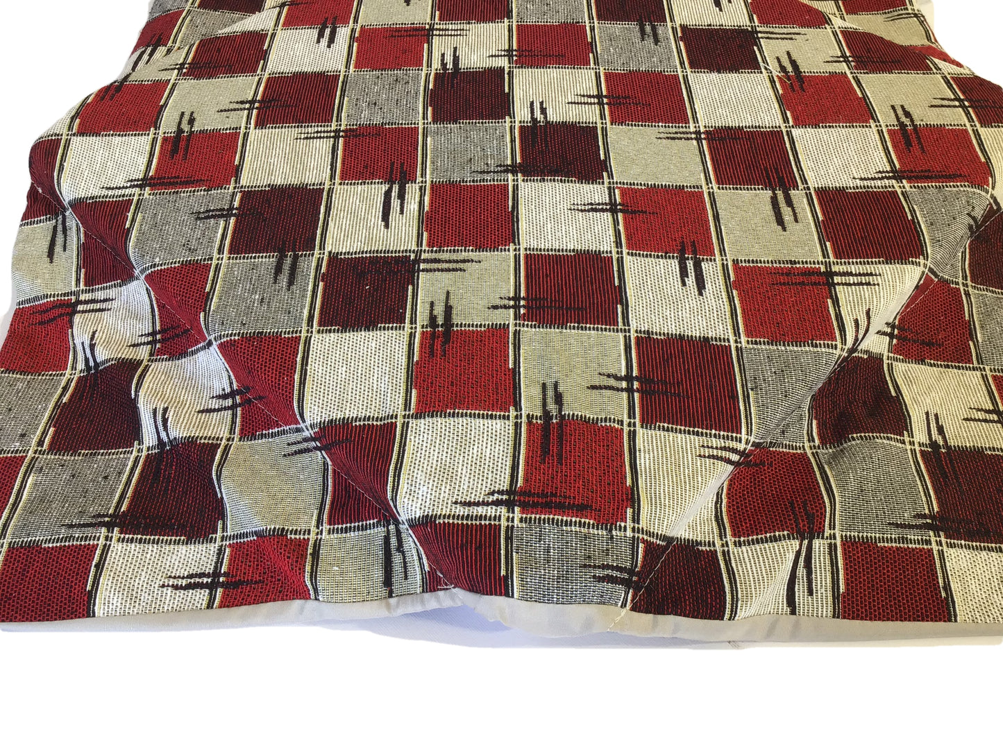 Galettes de chaise à rabats de cuisine - Set 4/6 Coussins - Tissu Gobelin -  couleur rouge - Tissu Gobelin - art.chess